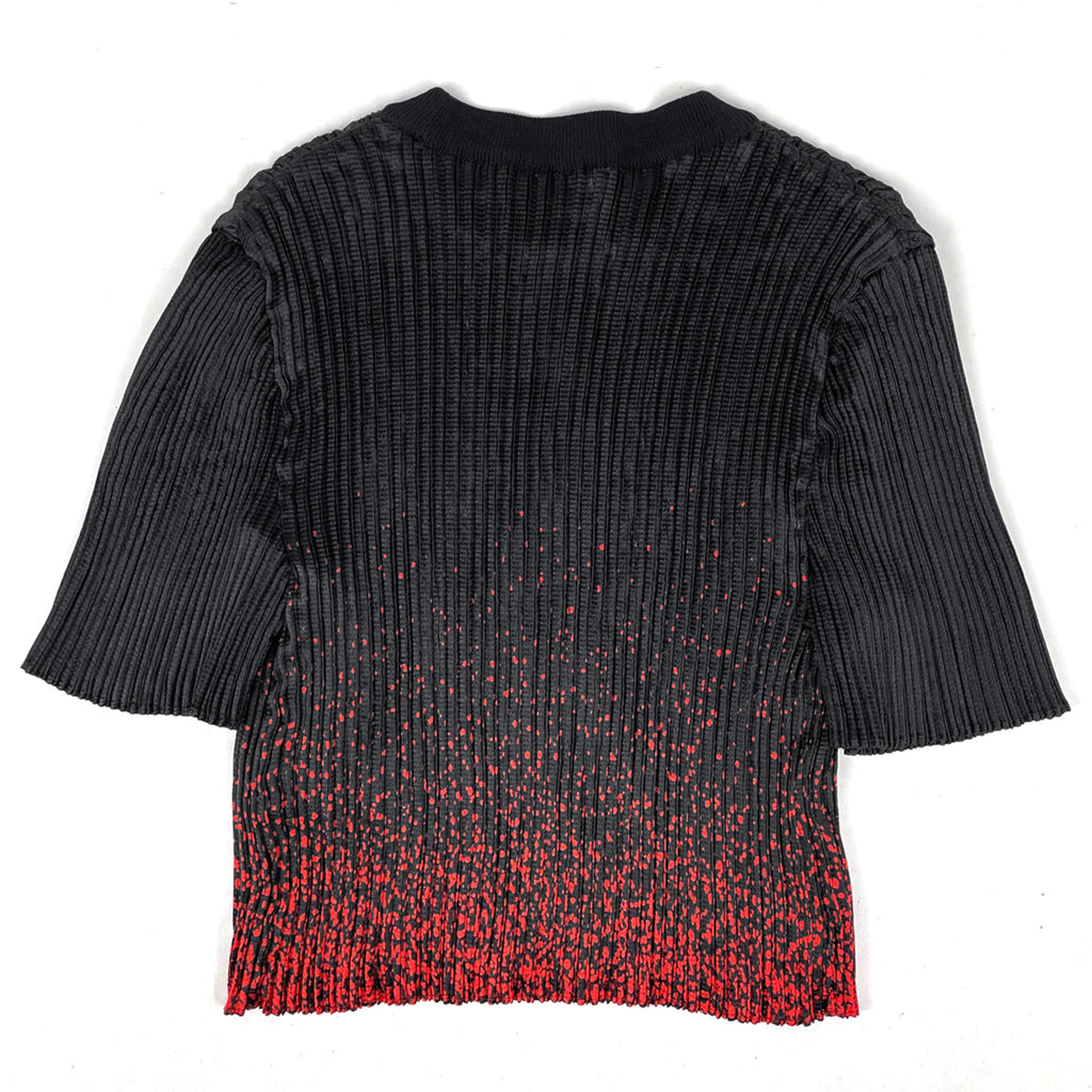 【最終値引き】 アレキサンダーワン 半袖 プリーツ Tシャツ ショート丈 ドット トップス 半袖Ｔシャツ ポリエステル ブラック レッド レディース 【中古】 brapp