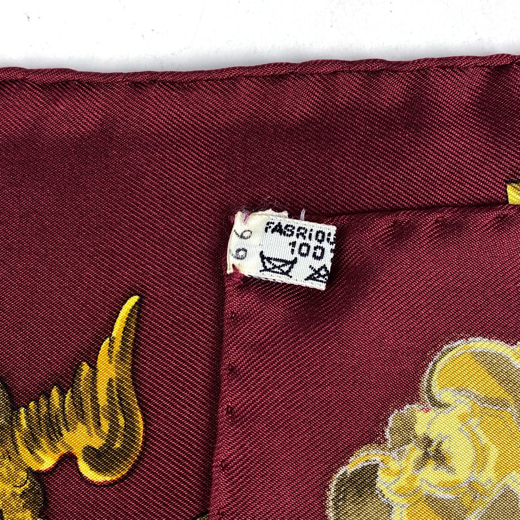 エルメス カレ 90 鍵柄 キー スカーフ シルク ボルドー マルチカラー レディース 【中古】 brbag