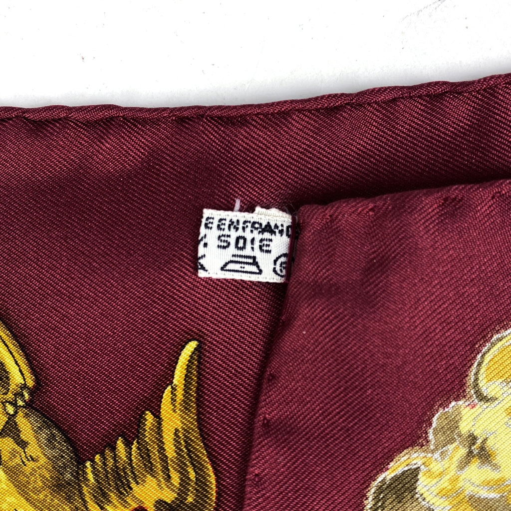 エルメス カレ 90 鍵柄 キー スカーフ シルク ボルドー マルチカラー レディース 【中古】 brbag