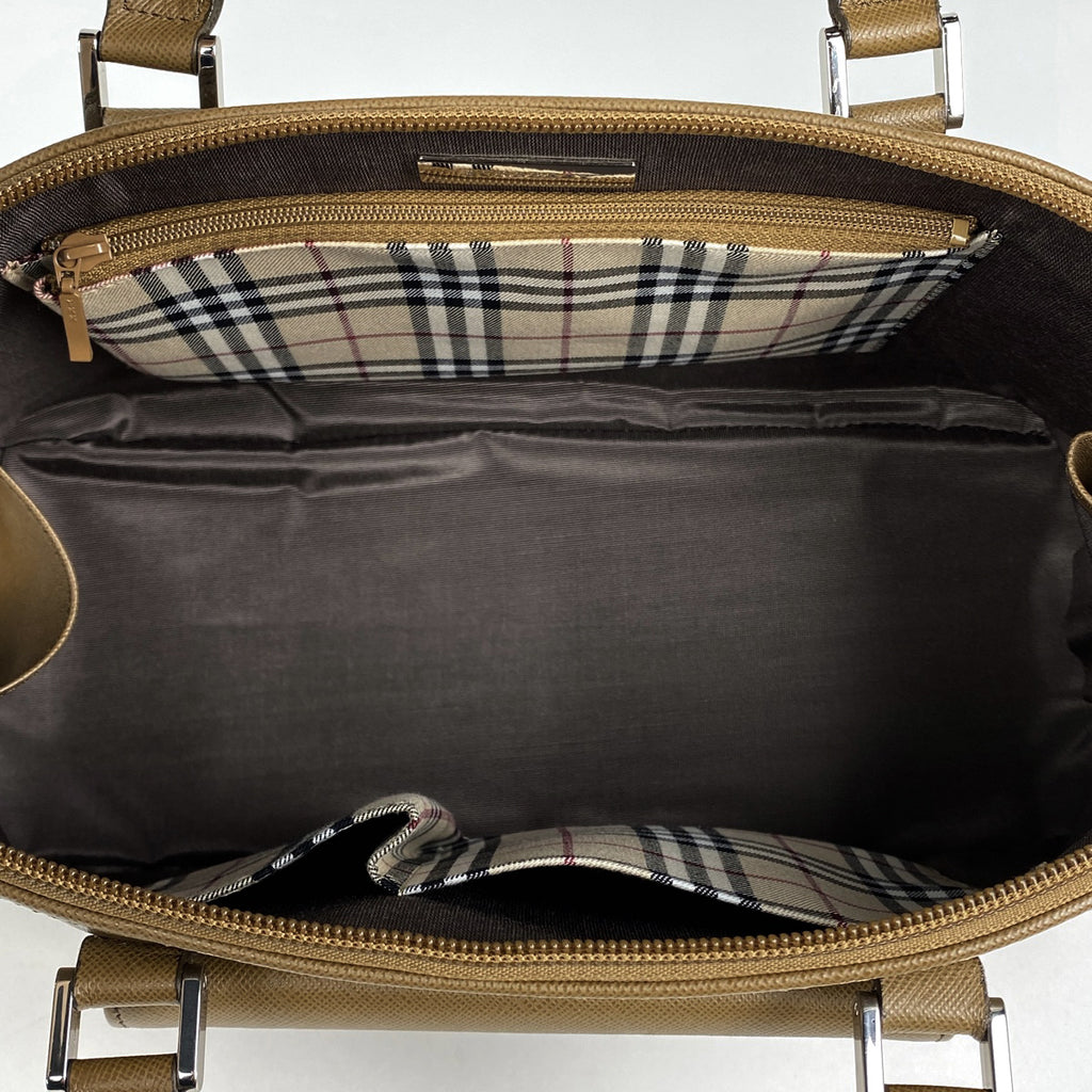 バーバリー ロゴ ハンドバッグ 手提げ ハンドバッグ レザー ブラウン レディース 【中古】brbag