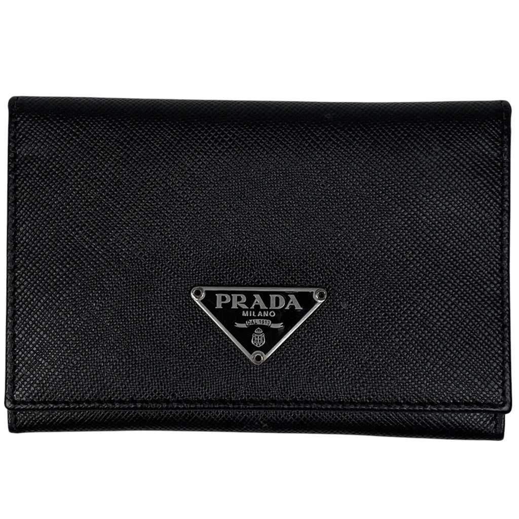 プラダ ロゴプレート カードケース レザー ネロ(ブラック) レディース 【中古】brbag