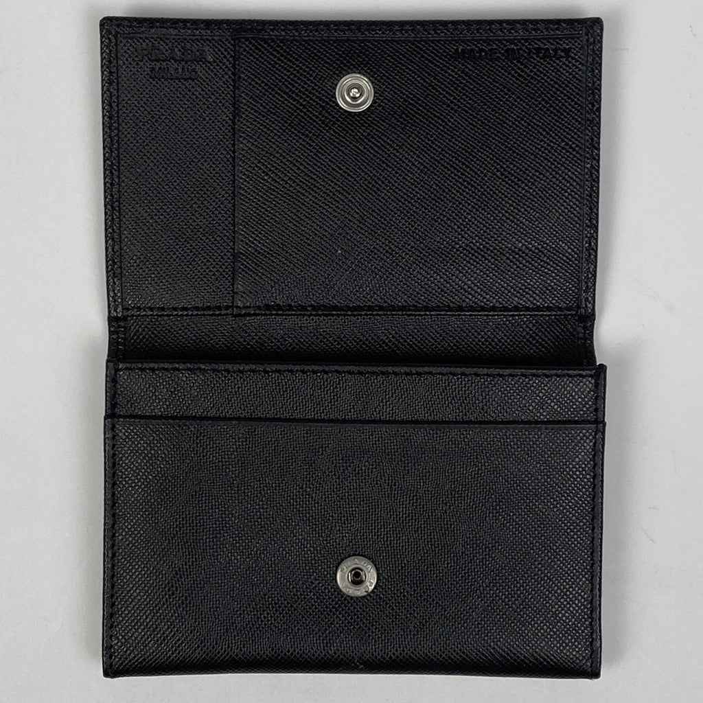プラダ ロゴプレート カードケース レザー ネロ(ブラック) レディース 【中古】brbag