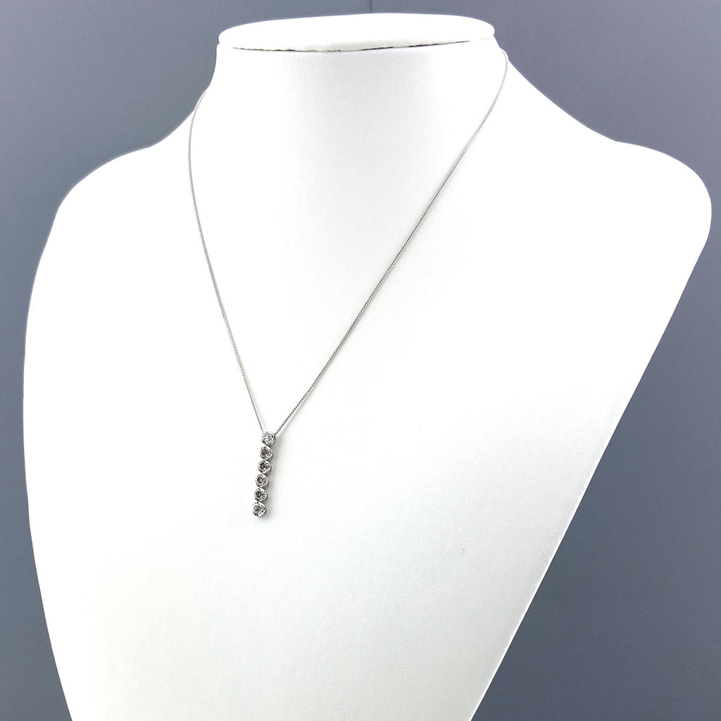 メレダイヤ デザインネックレス プラチナ ペンダント ネックレス Pt900 Pt850 ダイヤモンド レディース 【中古】nbjwl