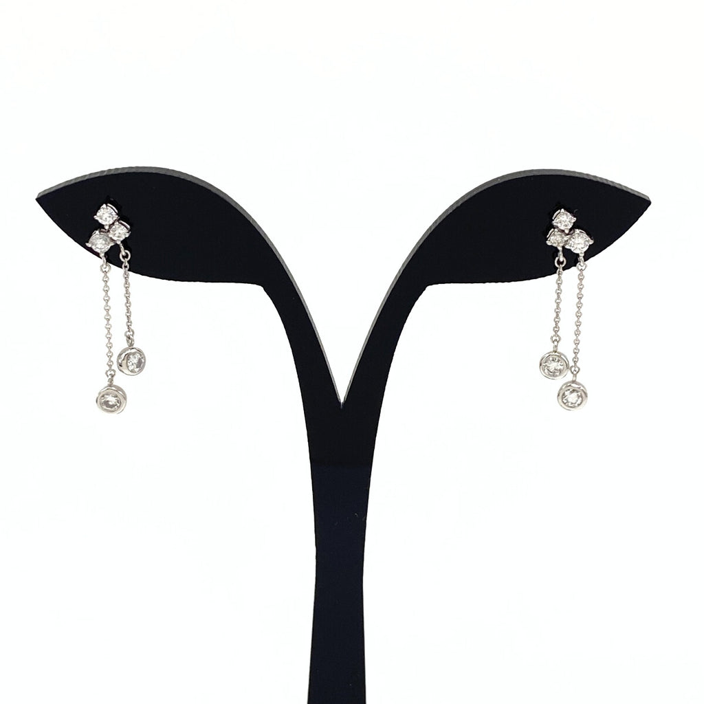 メレダイヤ デザインピアス プラチナ ピアス Pt900 ダイヤモンド レディース 【中古】nbjwl