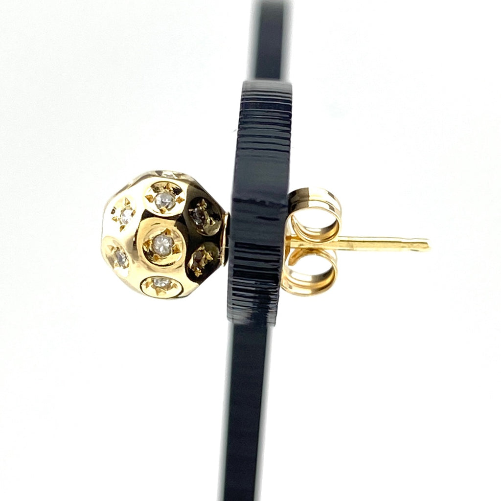 メレダイヤ デザインピアス YG イエローゴールド ピアス K18 750 ダイヤモンド レディース 【中古】nbjwl