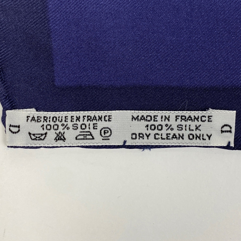 エルメス カレ 90 Lapins Dans un Champ de 麦畑とうさぎ スカーフ シルク ネイビーマルチカラー レディース 【中古】brbag