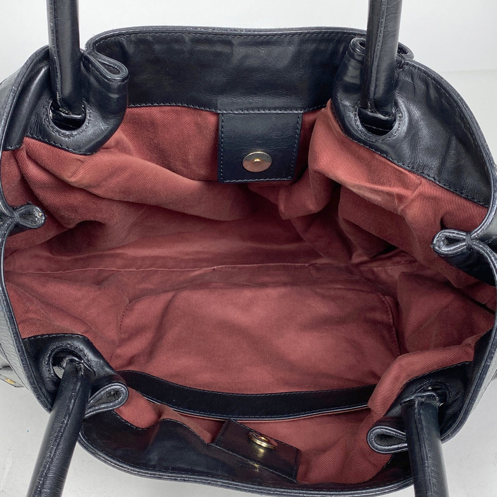 クロエ ヴィクトリア ハンドバッグ トートバッグ ショルダーバッグ ハンドバッグ レザー ブラック レディース 【中古】