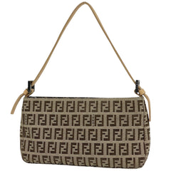 フェンディ ズッキーノ柄 ハンドバッグ アクセサリーポーチ ハンドバッグ キャンバス ベージュ レディース 【中古】brbag