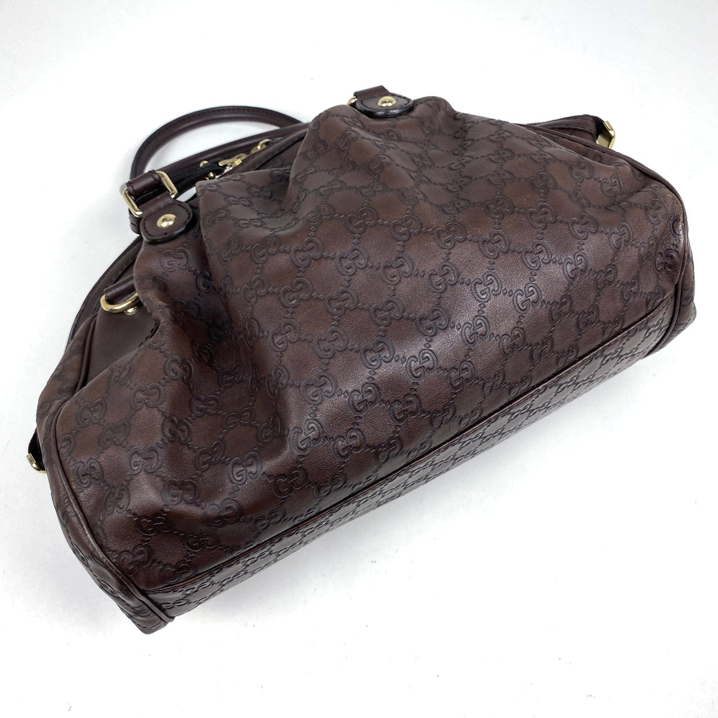 グッチ グッチシマ スーキー ハンドバッグ 2WAY ショルダーバッグ シグネチャー GG柄 ハンドバッグ レザー ダークブラウン 223974 レディース 【中古】brbag