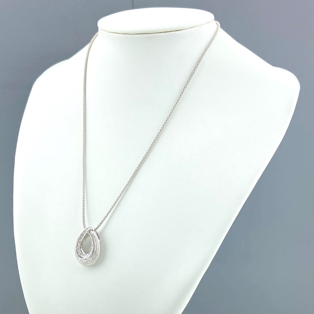 メレダイヤ デザインネックレス プラチナ ペンダント ネックレス Pt900 Pt850 ダイヤモンド レディース 【中古】nbjwl