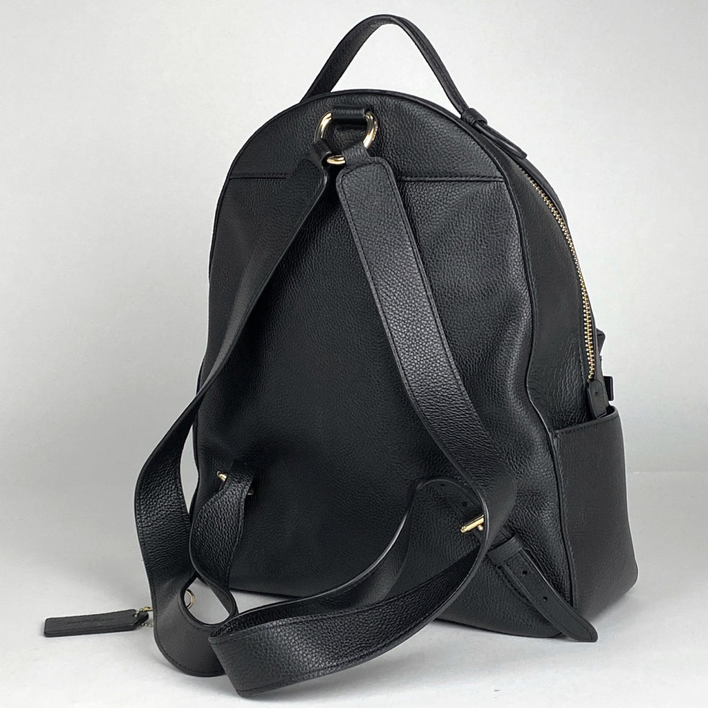 コーチ ロゴ リュックサック バッグパック リュック レザー ブラック 35608 レディース 【中古】brbag