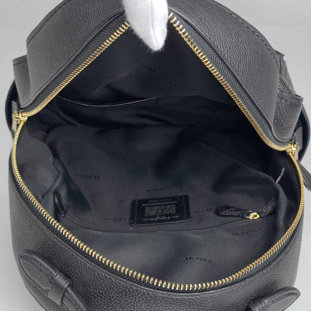 コーチ ロゴ リュックサック バッグパック リュック レザー ブラック 35608 レディース 【中古】brbag