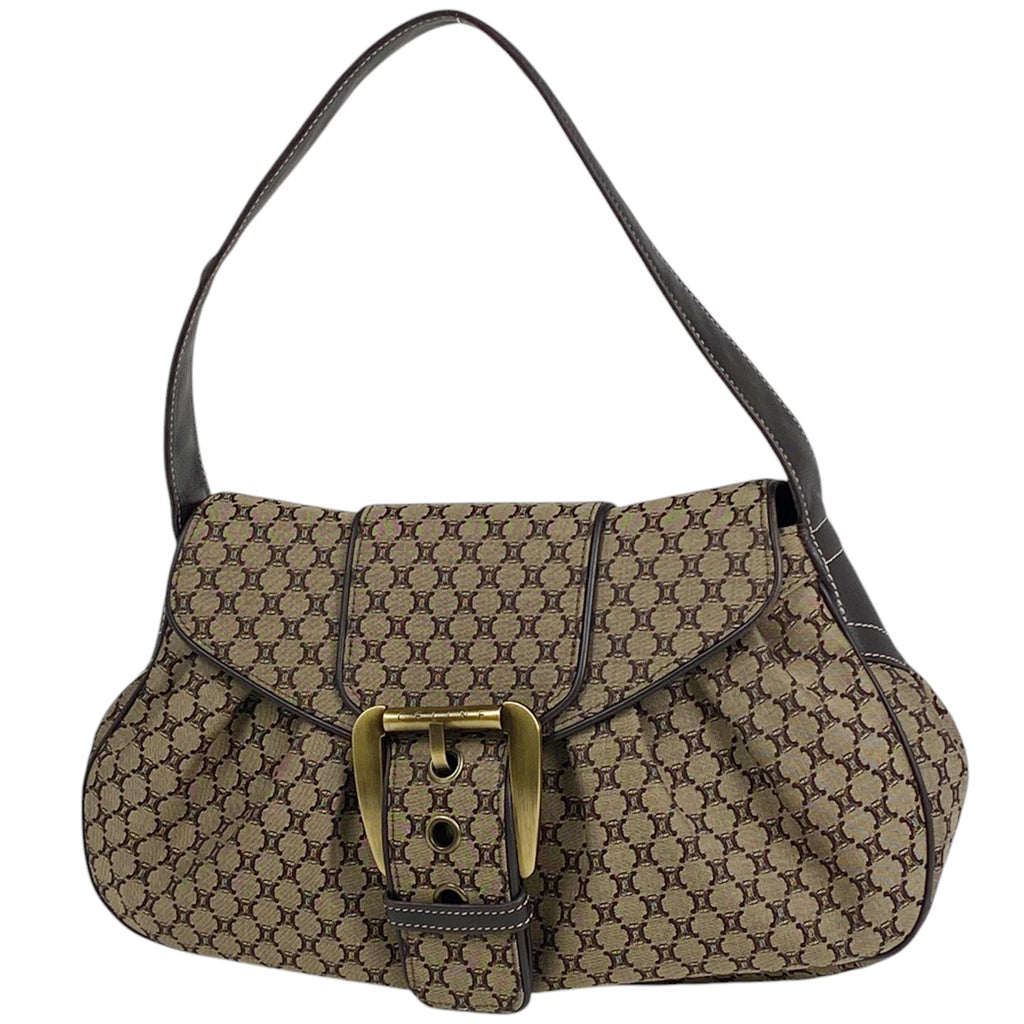 セリーヌ マカダム柄 ハンドバッグ ワンショルダー ハンドバッグ キャンバス ブラウン レディース 【中古】brbag