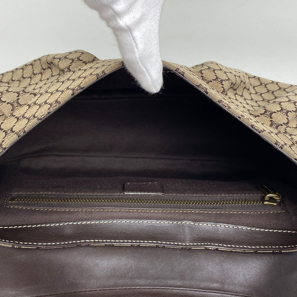 セリーヌ マカダム柄 ハンドバッグ ワンショルダー ハンドバッグ キャンバス ブラウン レディース 【中古】brbag