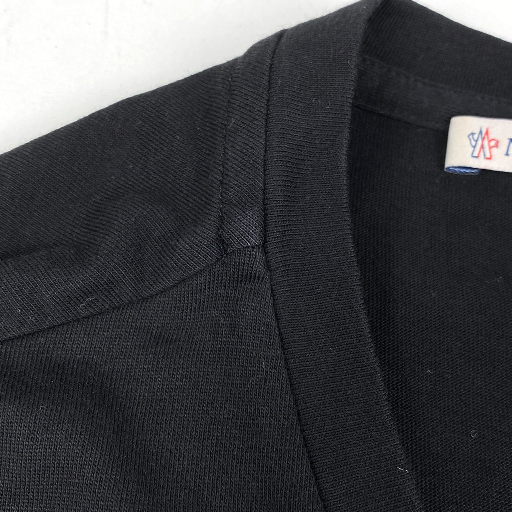 モンクレール ロゴ 半袖 Tシャツ クルーネック トップス 半袖Ｔシャツ 綿 ブラック レディース 【中古】brapp