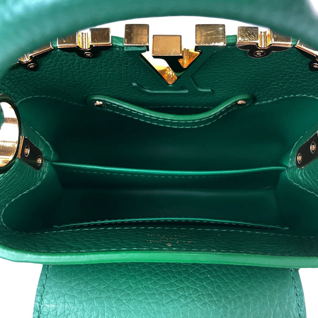 ルイ・ヴィトン カプシーヌ ミニ 2WAY ショルダーバッグ ハンドバッグ トリヨン グリーン M23766 レディース 【中古】brbag