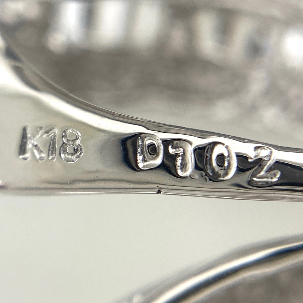 リボンモチーフ デザインブローチ メレダイヤ ブローチ K18 ダイヤモンド レディース 【中古】nbjwl