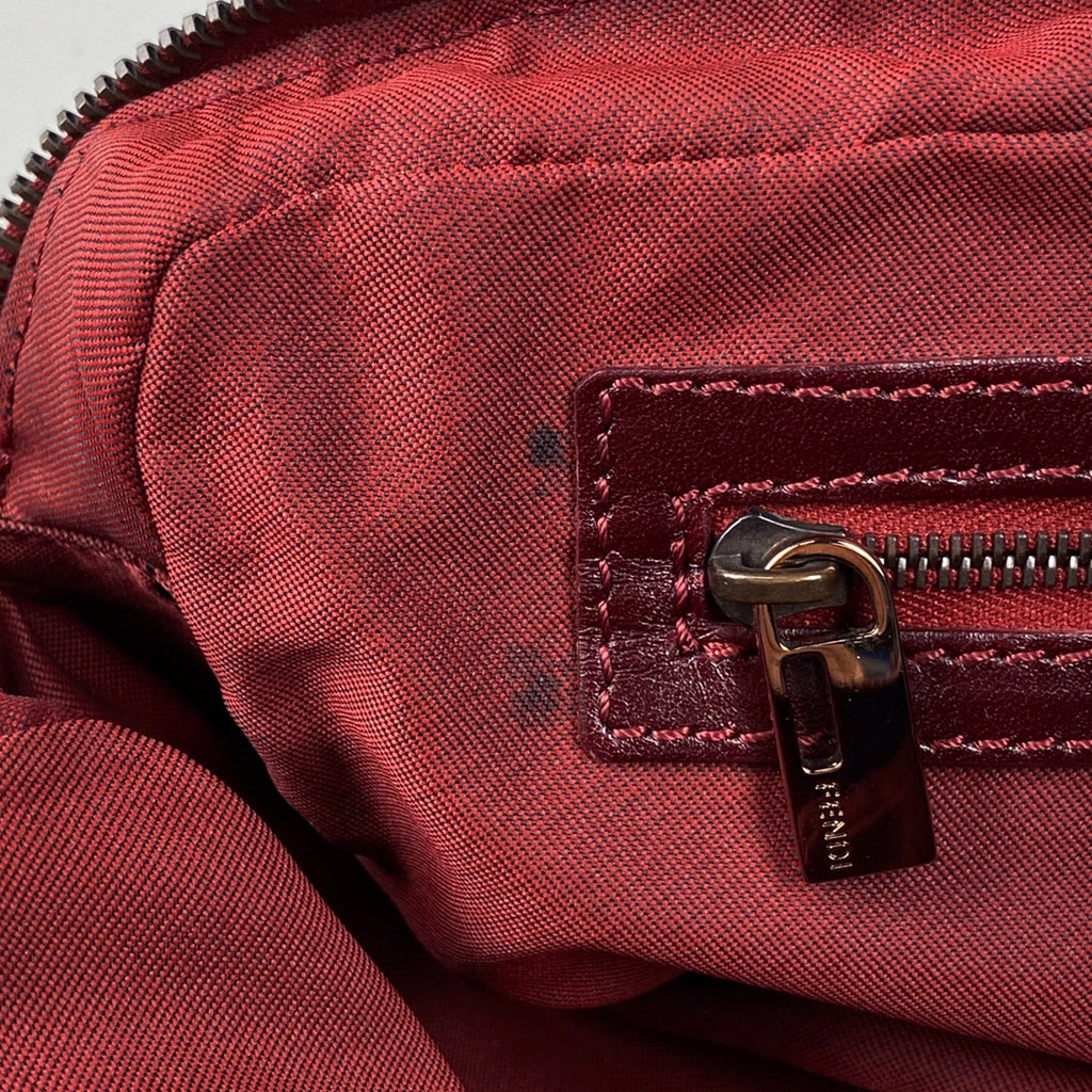 フェンディ ズッキーノ柄 ハンドバッグ ショルダーバッグ ハンドバッグ キャンバス レッド 8BN004 レディース 【中古】brbag