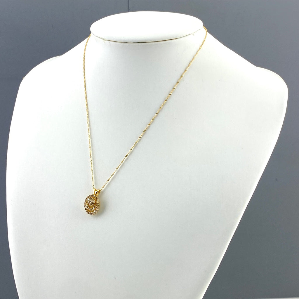 メレダイヤ デザインネックレス YG イエローゴールド ペンダント ネックレス K18 ダイヤモンド レディース 【中古】nbjwl
