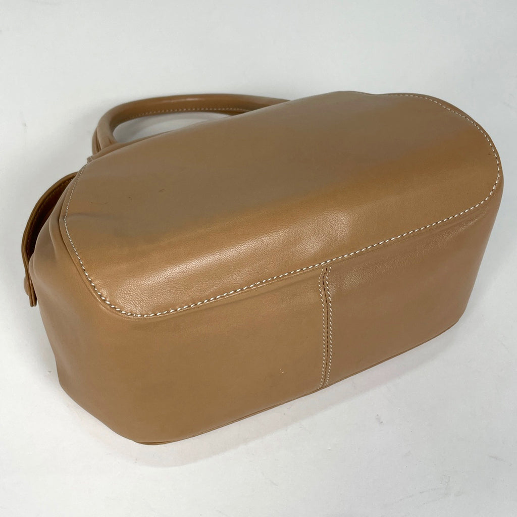 ロエベ アナグラム ハンドバッグ ロゴ ミニ ハンドバッグ レザー ベージュ レディース 【中古】brbag
