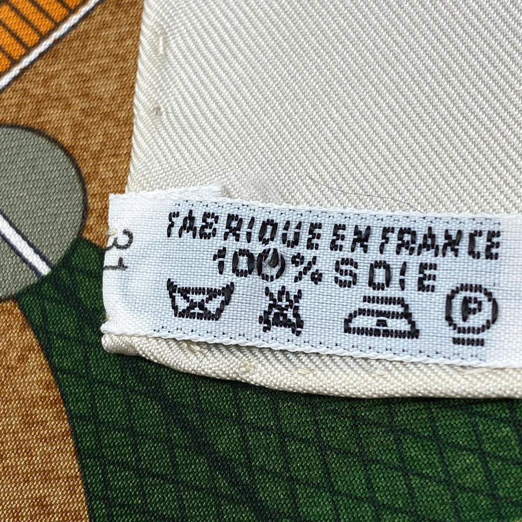 エルメス カレ 90 LES FOLIES DU CIEL 大空の狂気 スカーフ シルク ブラウン マルチカラー レディース 【中古】brbag
