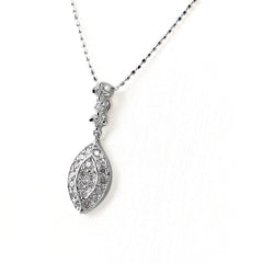 メレダイヤ デザインネックレス WG ホワイトゴールド ペンダント ネックレス K18 WG ダイヤモンド レディース 【中古】nbjwl