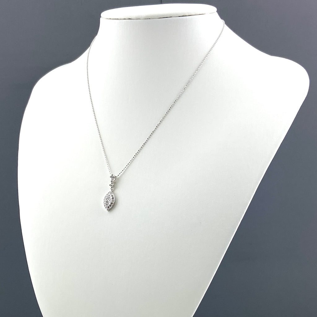 メレダイヤ デザインネックレス WG ホワイトゴールド ペンダント ネックレス K18 WG ダイヤモンド レディース 【中古】nbjwl