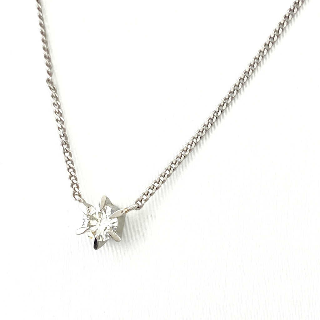 ダイヤモンド デザインネックレス プラチナ ペンダント ネックレス Pt850 ダイヤモンド レディース 【中古】nbjwl
