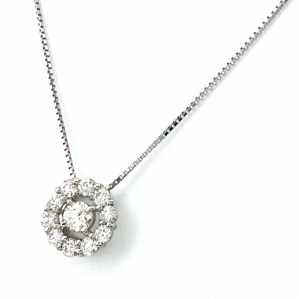 メレダイヤ デザインネックレス プラチナ ペンダント ネックレス Pt900 Pt850 ダイヤモンド レディース 【中古】nbjwl