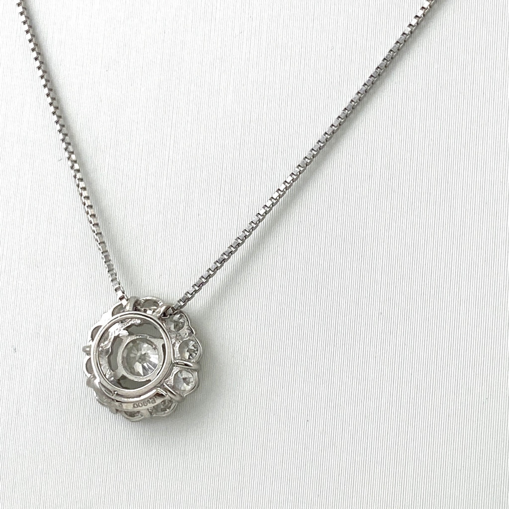 メレダイヤ デザインネックレス プラチナ ペンダント ネックレス Pt900 Pt850 ダイヤモンド レディース 【中古】nbjwl