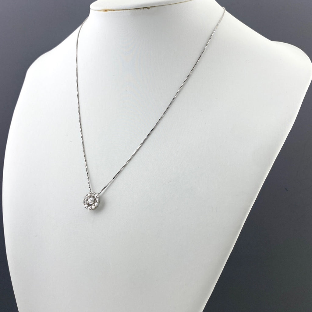 メレダイヤ デザインネックレス プラチナ ペンダント ネックレス Pt900 Pt850 ダイヤモンド レディース 【中古】nbjwl