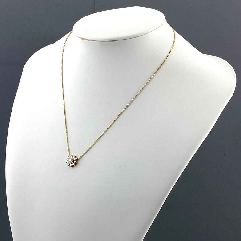 メレダイヤ デザインネックレス YG イエローゴールド ペンダント ネックレス K18 750 ダイヤモンド レディース 【中古】nbjwl