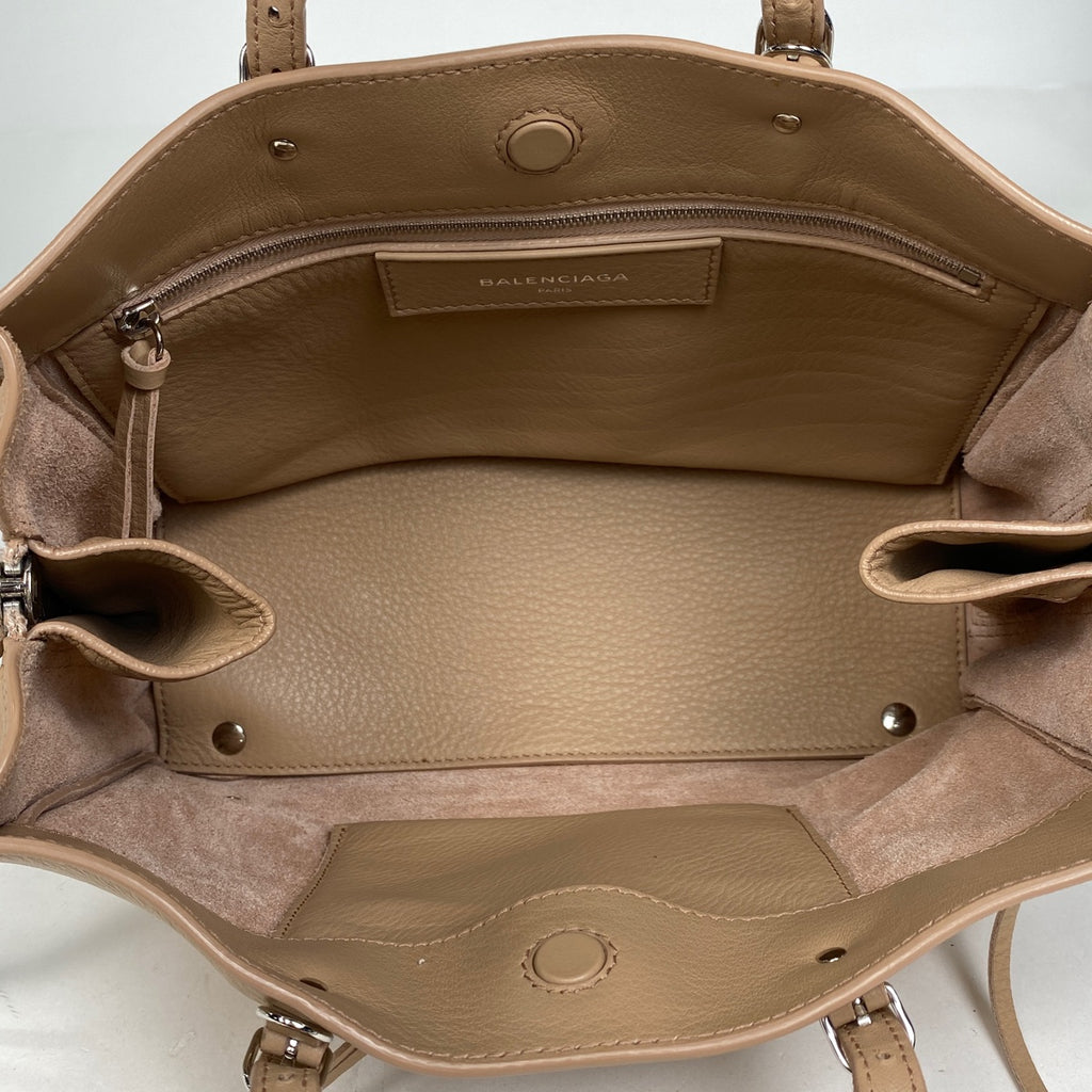 バレンシアガ ペーパー A6 ジップアラウンド ハンドバッグ トートバッグ 2WAY ショルダーバッグ ハンドバッグ レザー ベージュ 370926 レディース 【中古】brbag