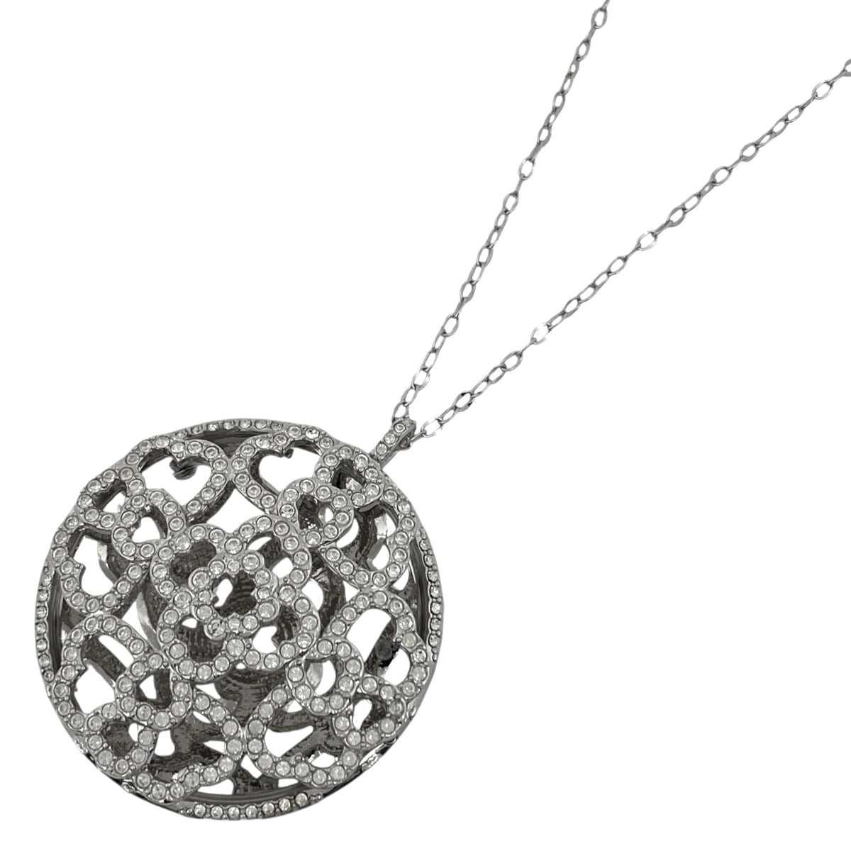 未使用✨スワロフスキー ロング ネックレス 特大 クリスタル 三角 シルバー SWAROVSKI - 未使用✨スワロフスキー ロング ネックレス 特大