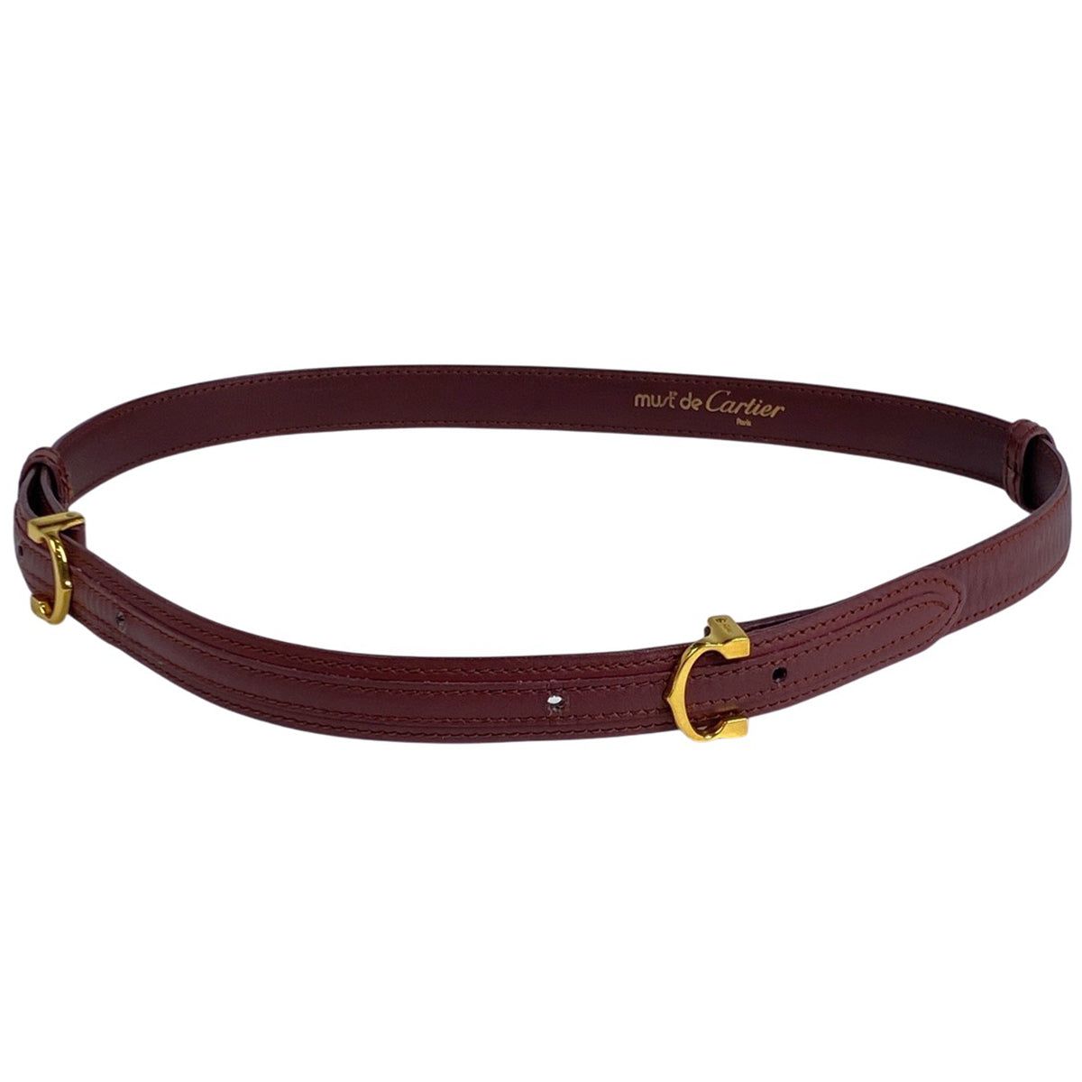 【未使用級・付属品完備】カルティエ　ベルト　マストライン　ボルドー　リバーシブル 未使用級・付属品完備】カルティエ ベルト マストライン ボルドー