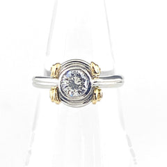 ダイヤモンド デザインリング プラチナ 指輪 リング 4.5号 Pt900 K18 ダイヤモンド レディース 【中古】nbjwl