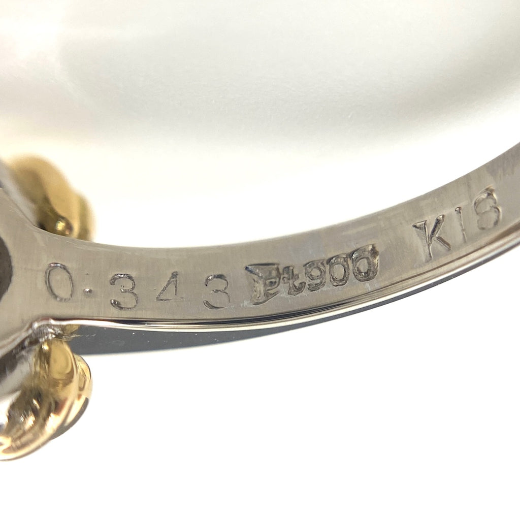 ダイヤモンド デザインリング プラチナ 指輪 リング 4.5号 Pt900 K18 ダイヤモンド レディース 【中古】nbjwl