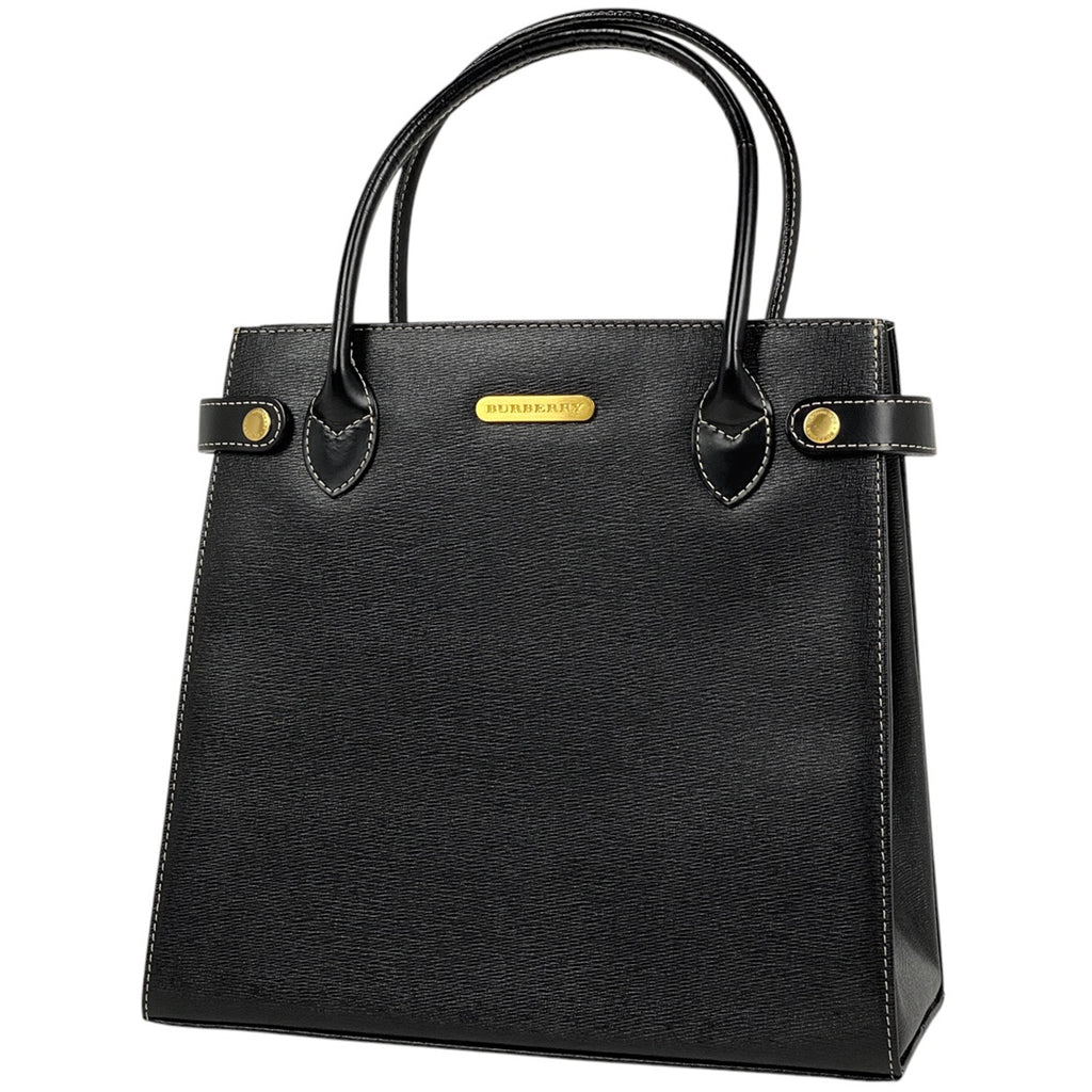 バーバリー ロゴ ハンドバッグ トートバッグ ハンドバッグ レザー ブラック レディース 【中古】brbag