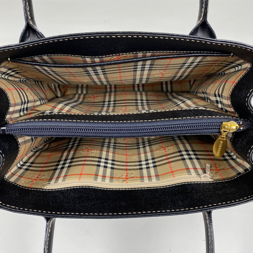 バーバリー ロゴ ハンドバッグ トートバッグ ハンドバッグ レザー ブラック レディース 【中古】brbag