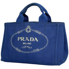 プラダ カナパ トート ミニ ハンドバッグ トートバッグ キャンバス ブルー レディース 【中古】brbag