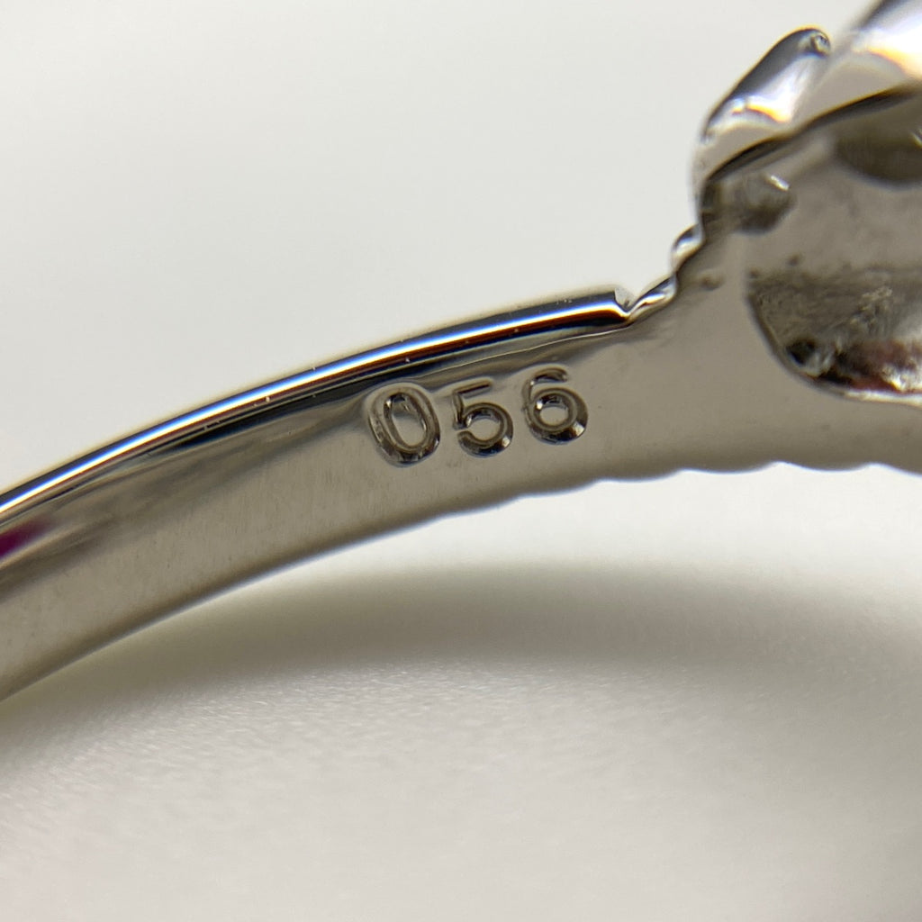 ルビー デザインリング プラチナ 指輪 メレダイヤ リング 8号 Pt900 ルビー ダイヤモンド レディース 【中古】nbjwl