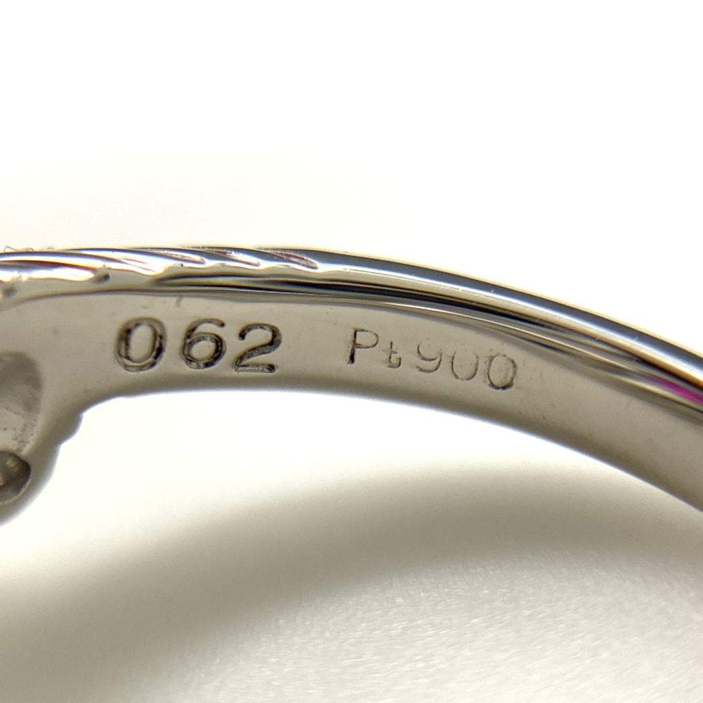 ルビー デザインリング プラチナ 指輪 メレダイヤ リング 8号 Pt900 ルビー ダイヤモンド レディース 【中古】nbjwl