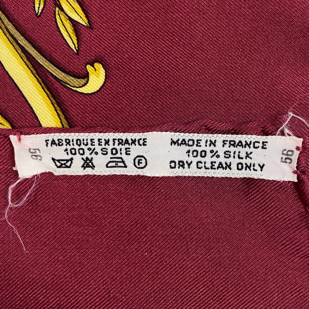 エルメス カレ 90 LA PROMENADE DE LONGCHAMPS ロンシャンへの散歩 馬車 スカーフ シルク ボルドー マルチカラー レディース 【中古】brbag