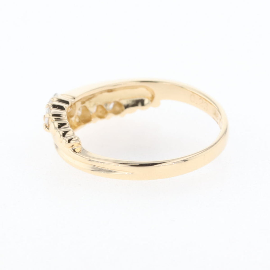 メレダイヤ デザインリング YG イエローゴールド 指輪 リング 6.5号 K18 ダイヤモンド レディース 【中古】nbjwl