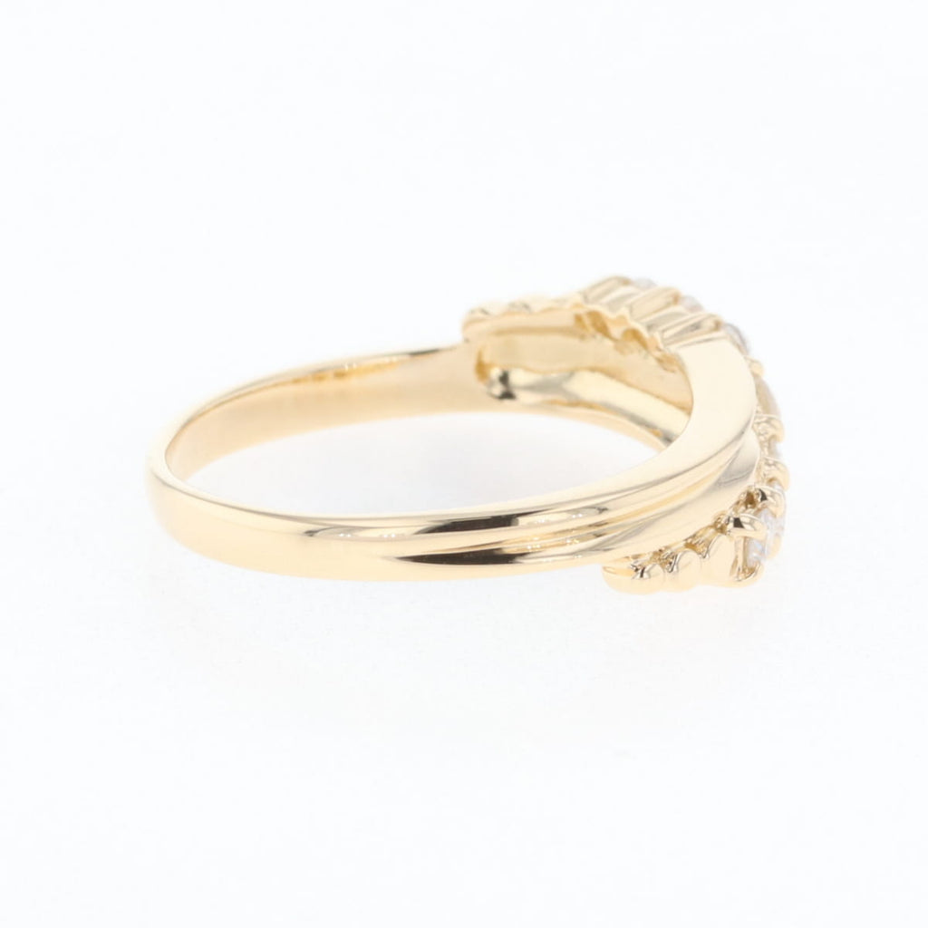 メレダイヤ デザインリング YG イエローゴールド 指輪 リング 6.5号 K18 ダイヤモンド レディース 【中古】nbjwl