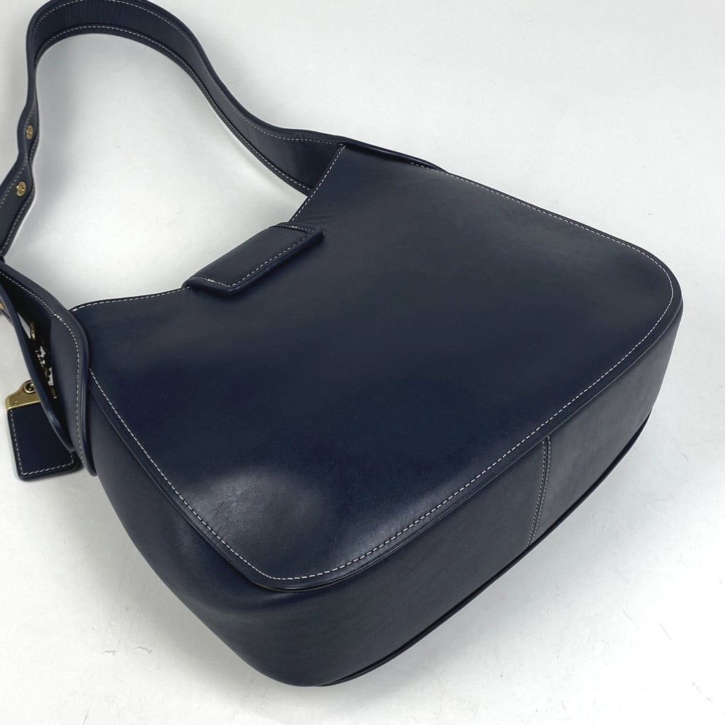 コーチ クーリエ ミディアム ホーボー ショルダーバッグ レザー ネイビー 88349 レディース 【中古】brbag