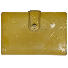 ルイ・ヴィトン ポルト モネ ビエ ヴィエノワ がま口 エナメル 二つ折り財布 モノグラムヴェルニ ベージュ M91210 レディース 【中古】brbag