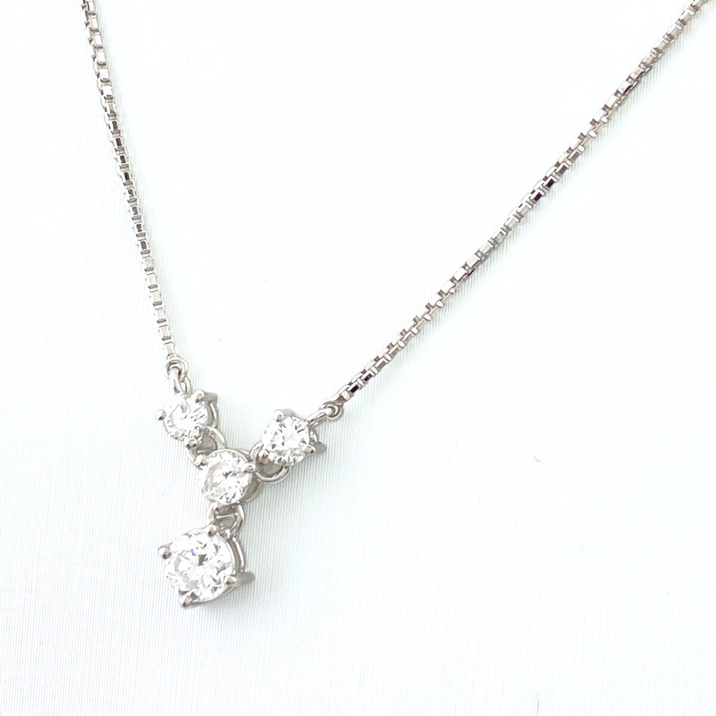 メレダイヤ デザインネックレス プラチナ ペンダント ネックレス Pt900 Pt850 ダイヤモンド レディース 【中古】nbjwl