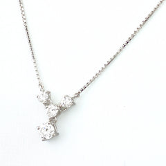 メレダイヤ デザインネックレス プラチナ ペンダント ネックレス Pt900 Pt850 ダイヤモンド レディース 【中古】nbjwl