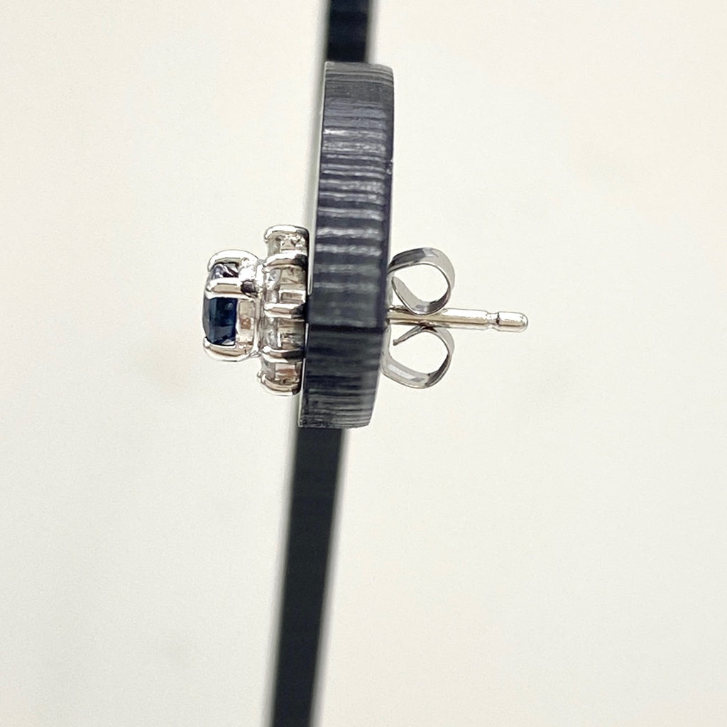 サファイア デザインピアス プラチナ メレダイヤ ピアス Pt850 サファイア ダイヤモンド レディース 【中古】nbjwl